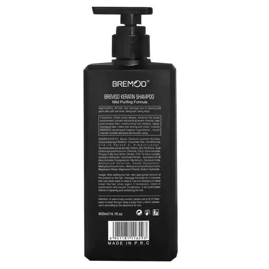 Bremod Keratin Shampoo - Sulphate Free Hair Treatment for Smooth & Strong Hair (400ml / 14.1 fl.oz)